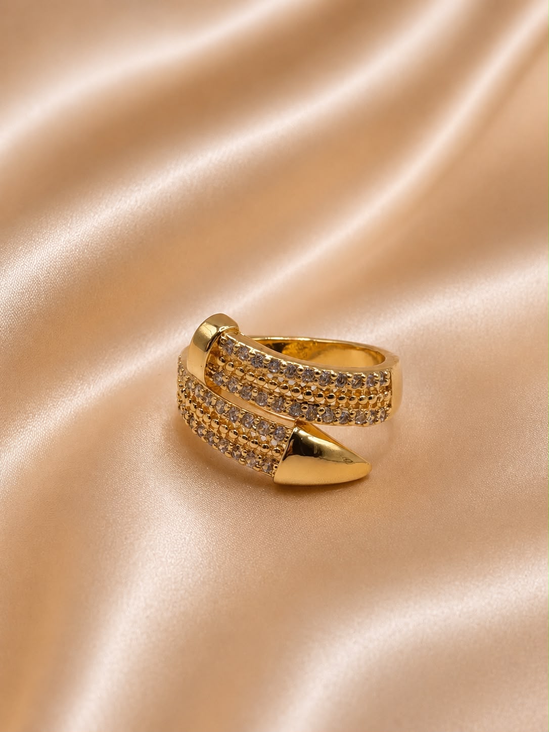Pavé Nail Gold-Filled Ring