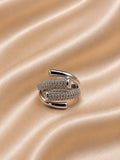 Silver Pavé Nail Wrap Ring