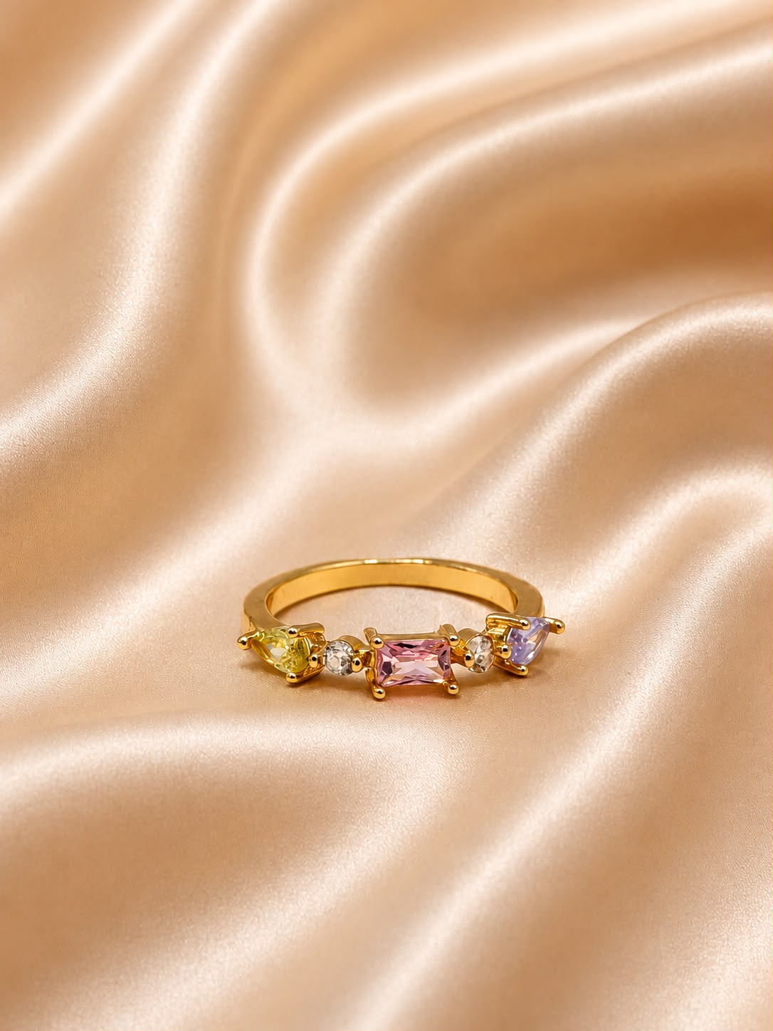 Aurora Pastel Gemstone Gold-Filled Ring