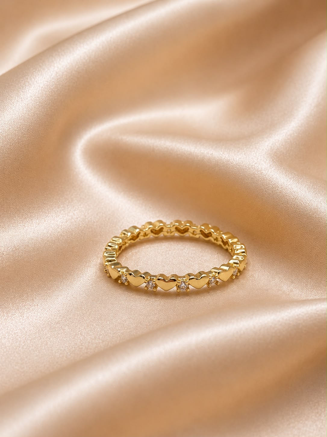 Amour Heart Gold-Filled Eternity Ring