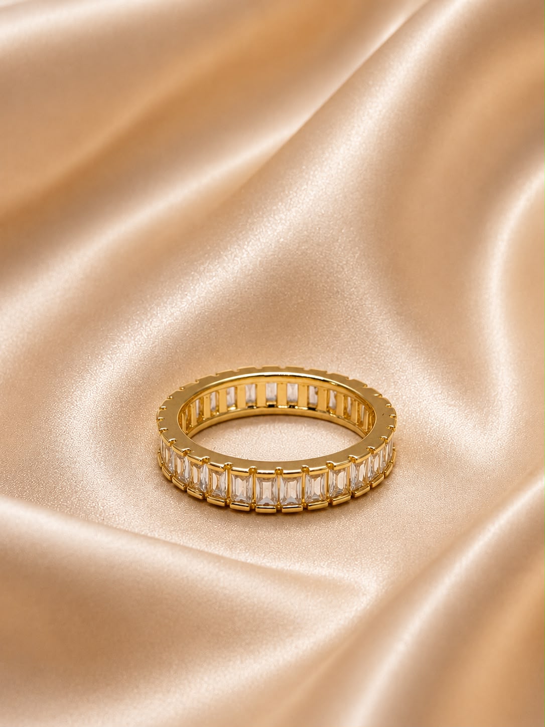 Radiance Baguette Gold-Filled Eternity Ring