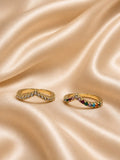 V-Shaped Pavé Gold-Filled Ring Collection