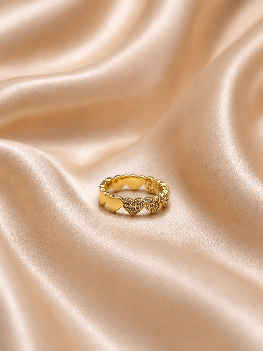 Sweetheart Pavé Gold-Filled Eternity Ring