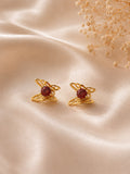 Ruby Butterfly Stud Earrings