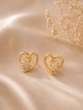 Crystal Heart Stud Earrings