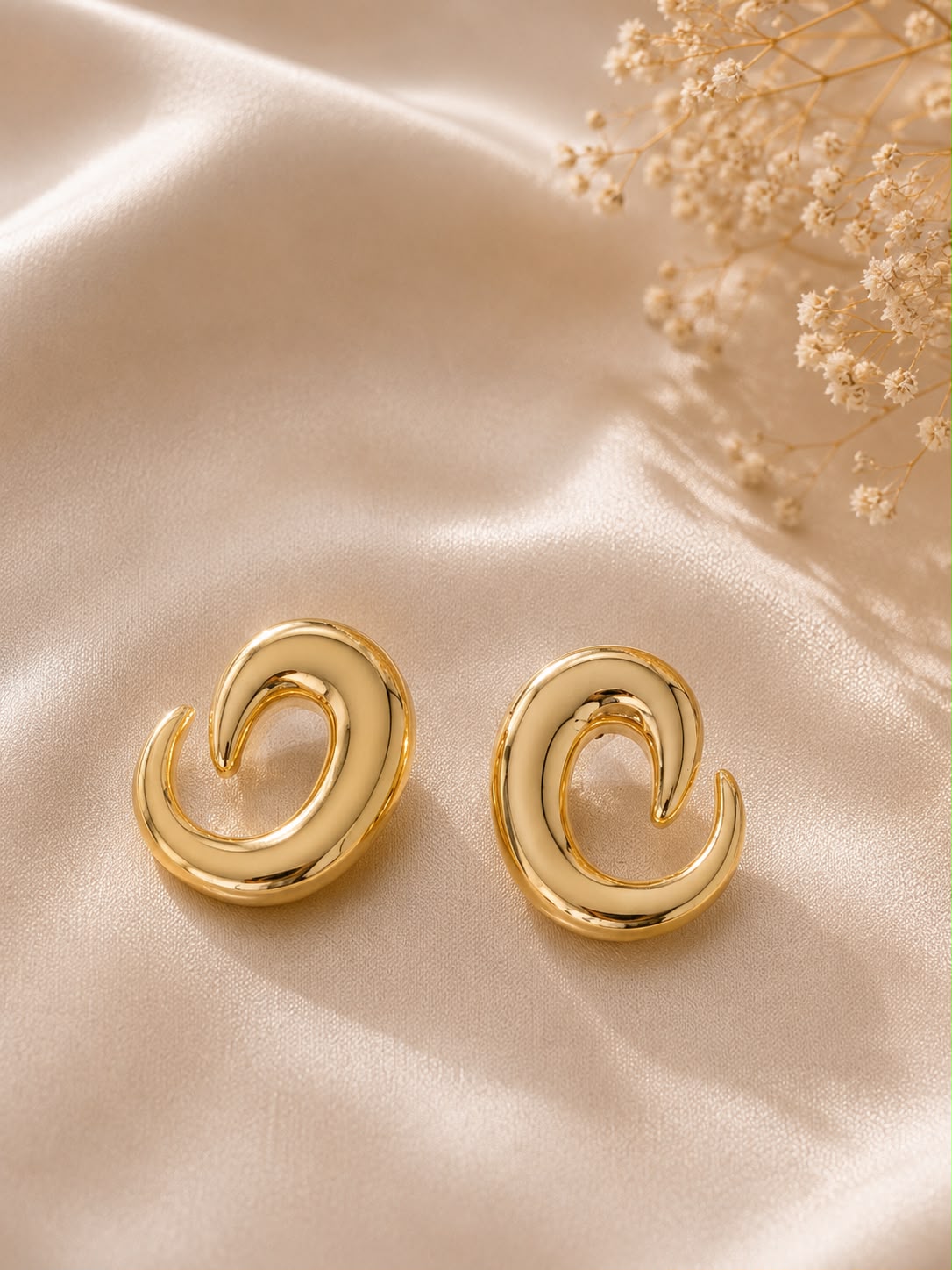Sculpted Spiral Stud Earrings