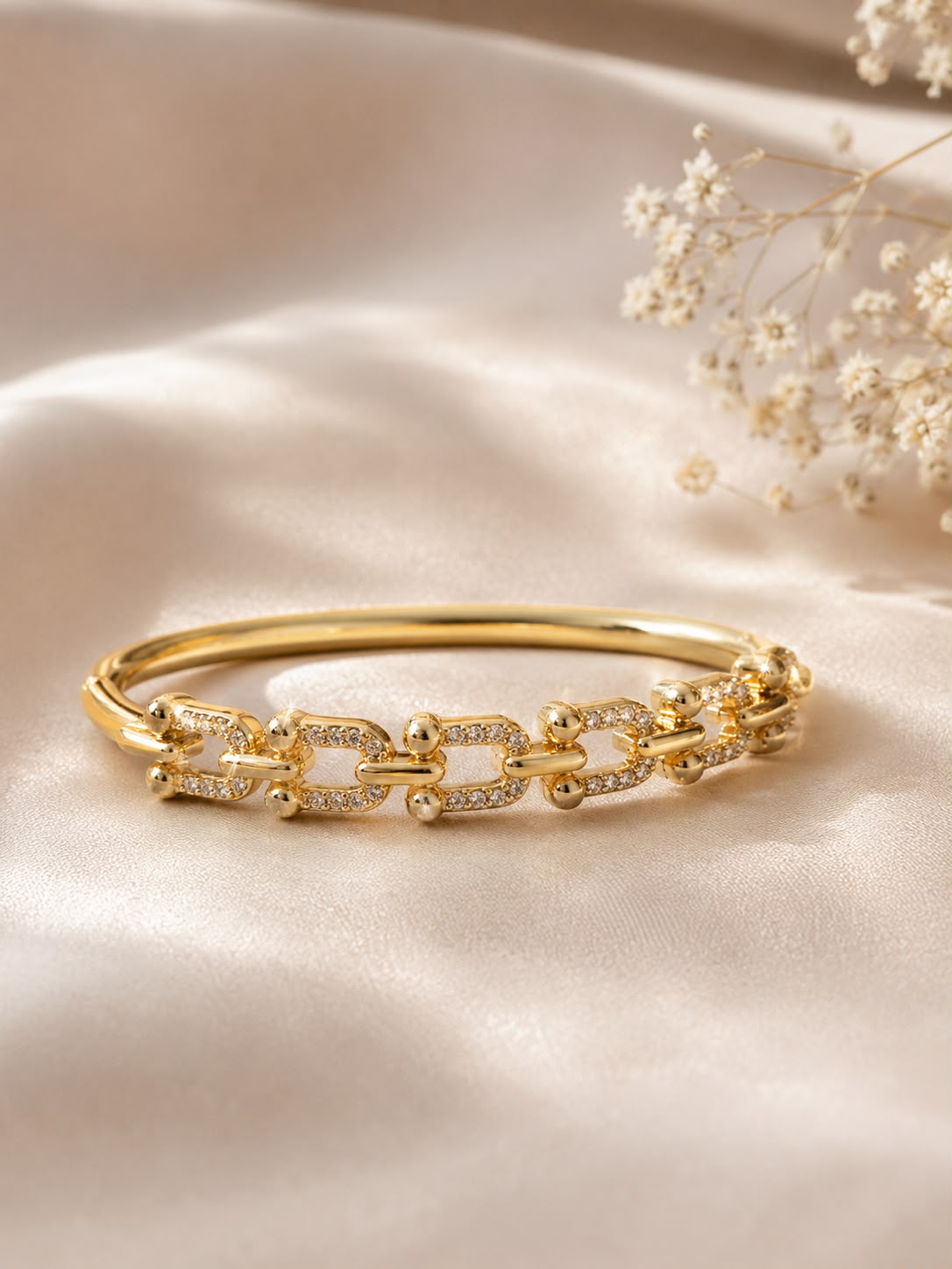 Crystal Link Bangle Bracelet