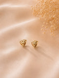 Golden Heart Hoop Earrings
